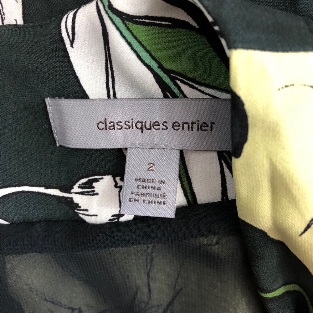 Classiques Entier Green Silk Blend Floral Dress Spring - Picture 4 of 4